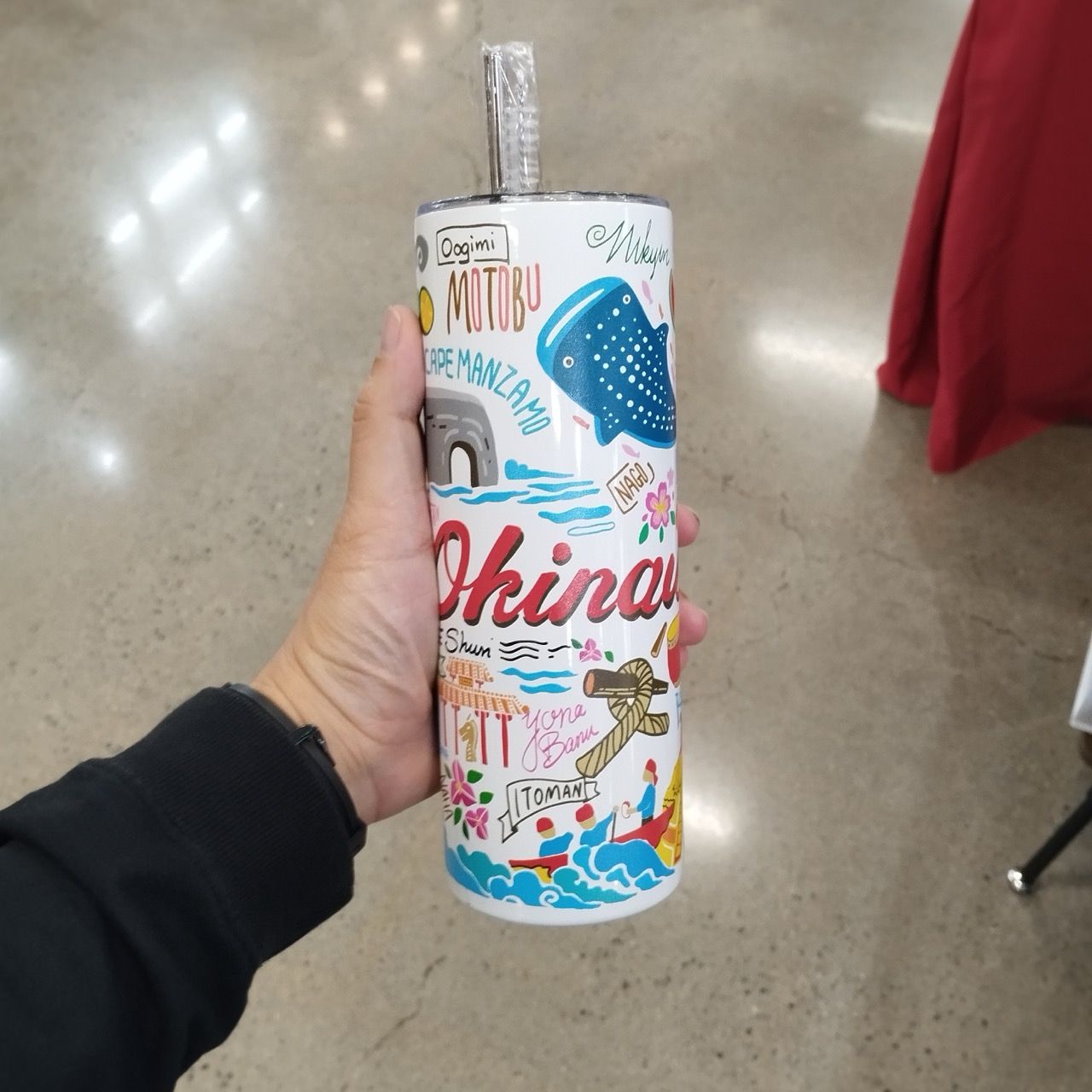 20oz ステンレススチール タンブラー Okinawa 赤