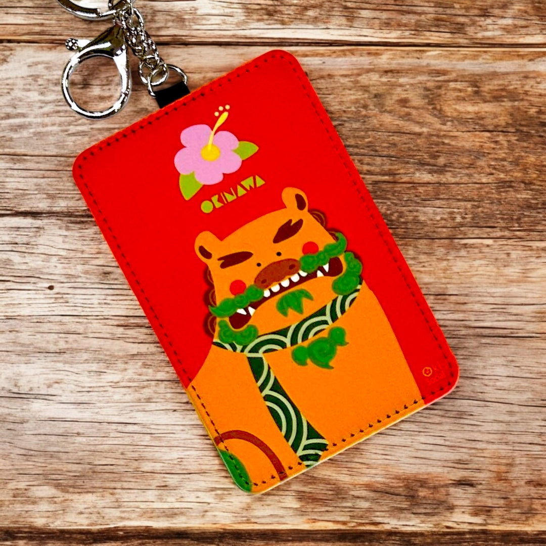 シーサー  赤 カードホルダー