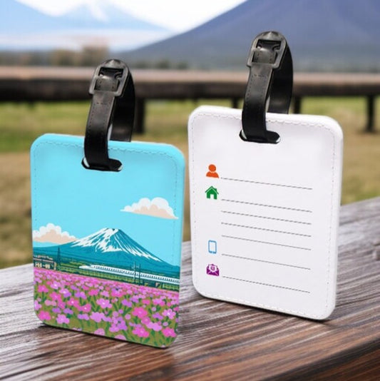 富士山を望む東海道新幹線 - スーツケースタグ