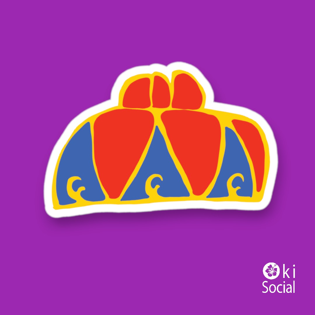 ステッカー　花笠　Rサイズ