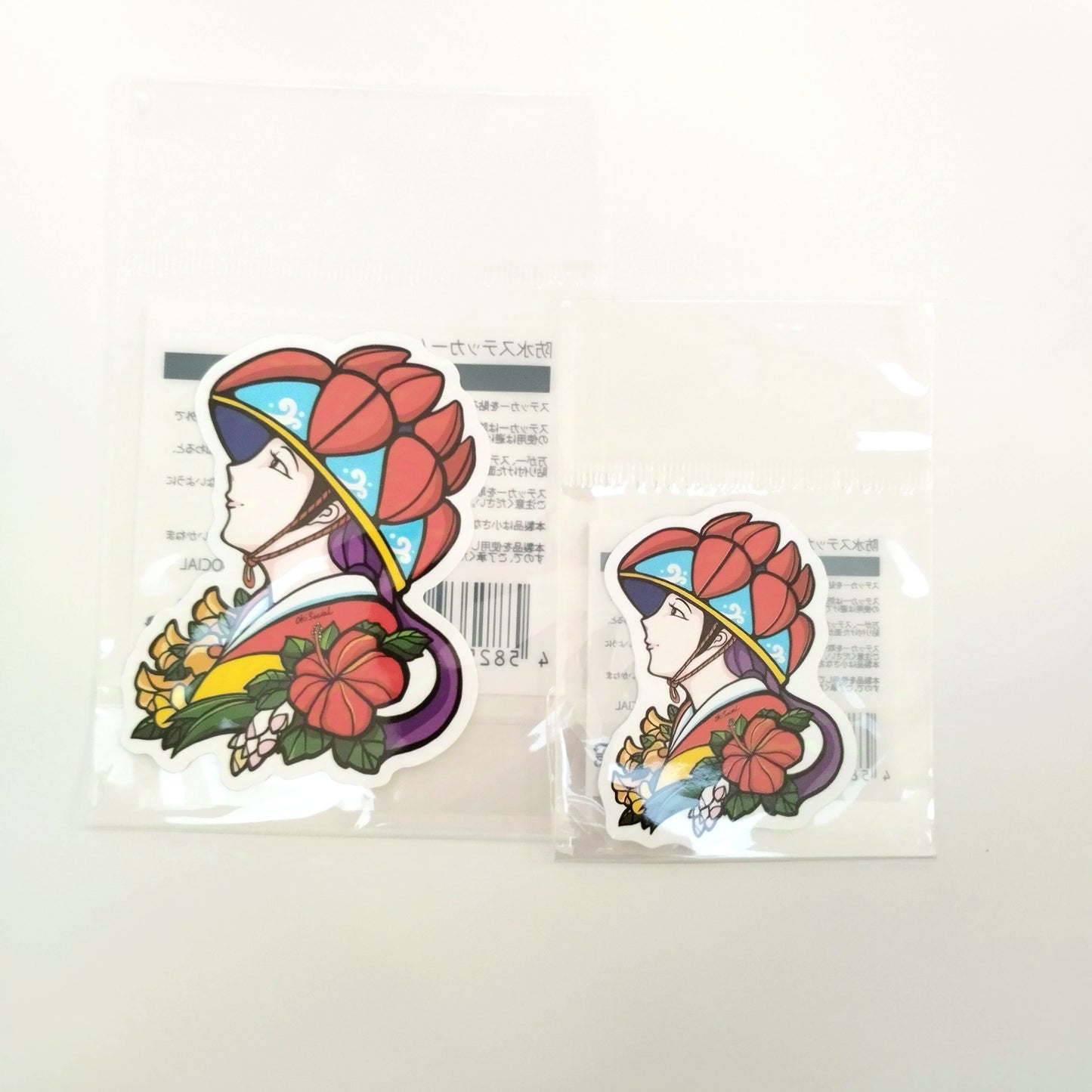 ステッカー　花笠少女