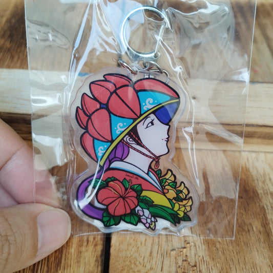 キーホルダー花笠