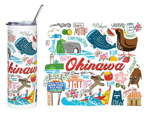 20oz ステンレススチール タンブラー Okinawa 赤